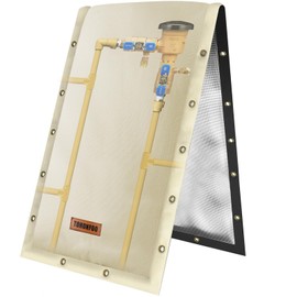 TOHONFOO 3-Way Opening Backflow Preventer Pipe Insulation Cover (5°F) - Irrigation Sprinkler Valve Cover - Water Well Pump Cover - Sturdy 5 Layers for Winter Freeze Protection (18"W x 34"H, Black)