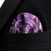 SHLAX&WING Mens Pocket Square Purple Paisley Handkerchieves Silk Hanky