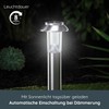 MeLiTec SO06-1 Solar Garden Light Brushed Stainless Steel Matt