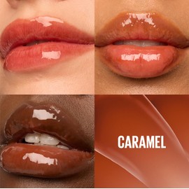 Maybelline Lifter Gloss Brillo Labial de Larga Duración con Ácido Hialurónico, Aspecto más Voluminoso y Brillo Hidratante Hasta por 4 Horas, con Aplicador XL, Tono Caramel, 5.4 ml