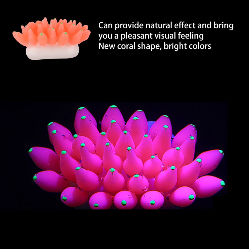 Aquarium Artificial Silicone Decoration Fish Tank Simulation Silicone Coral OrnamentRed