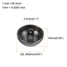 HARFINGTON 5pcs 32L Metal Round Flat Sewing Buttons 20mm 4/5" Single Hole Craft Replacement Button for Men Women Suit Woolen Coat Shirt Trousers Sewing Crafts, Black