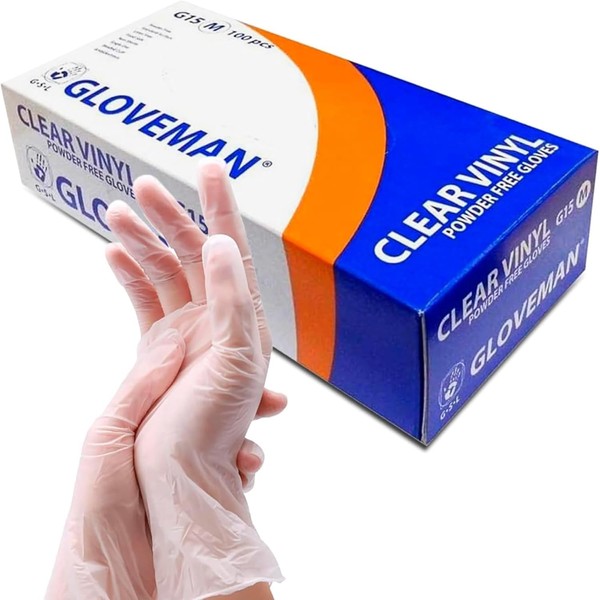 FNKISH Vinyl Gloves - Powder Free, Non Latex and Clear,