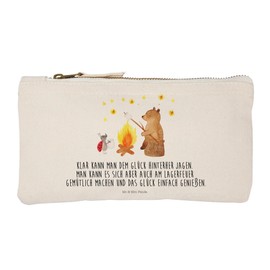 Mr. & Mrs. Panda S Makeup Bag Bear & Ladybird Campfire, White, Hand drawn