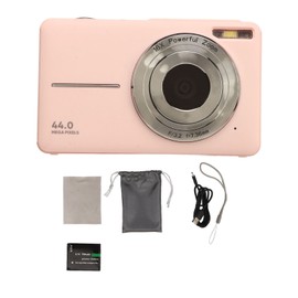 Digital Camera for Teens Kids 44MP 1080P HD 16X Digital Zoom Autofocus Pocket Compact Camera for Photography Travel Vlogging Pink UK Plug