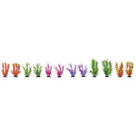 Pistachio Pet - Pack of 12 Beautiful Aquarium Plants (6 Colours)