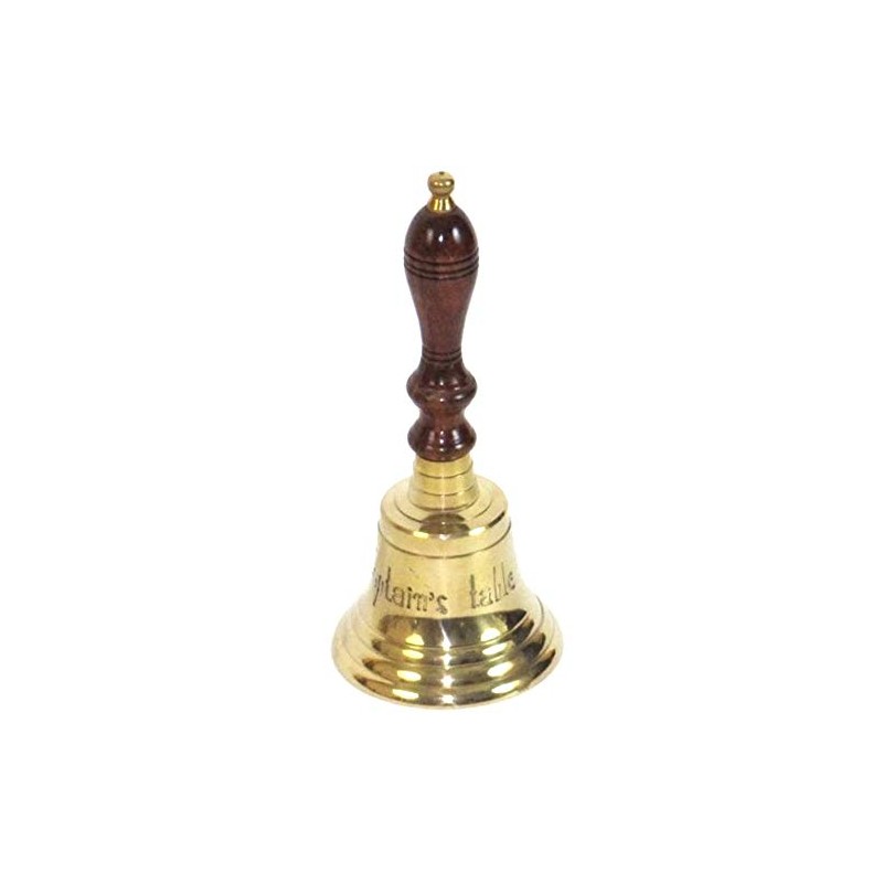 IOTC Captain's Brass Bell, Wooden Handle, Engraved Bell 12" -