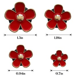 Osilly 8PCS Car Daisy Flower Air Vent Clip, Cute Auto Outlet Air Conditioning Clip, Sweet Girly Vehicle Fresheners Gift for Women Girls, Car Interior Decor Universal Fit（Red）