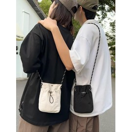 §SEYIXU Women's Shoulder Bag, Smartphone Bag, Cute, Canvas, Mini Pouch, Crossbody Bag, Purse Pochette, Small Storage, Students, School, Lightweight, Shoulder Bag, Unisex Bag, A Type - Green, Free size