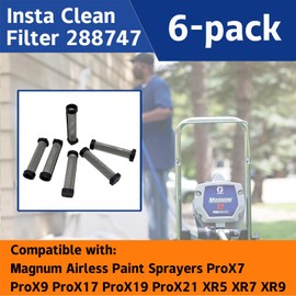 6 Pack Clean Filter 288747 for PaintSprayerAccessories Magnum ProX7, ProX9, ProX17, ProX19, ProX21, XR5, XR7, XR9，Paint Sprayer Replacement Parts