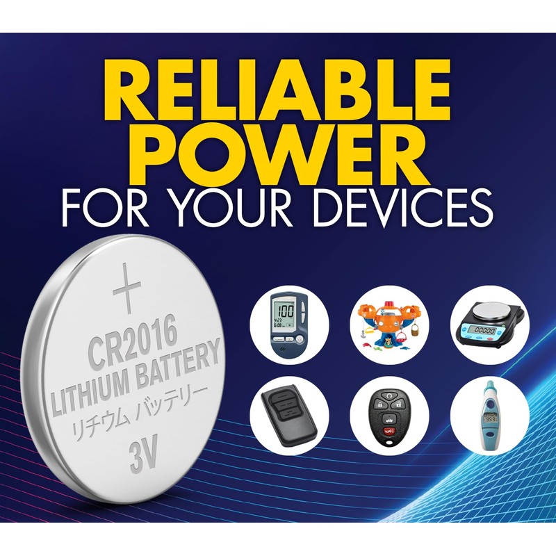 Powermax 6-Count CR2016 Batteries, Lithium 3V Coin Cell Button Battery