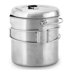Solo Stove Pot 1800 Stainless Steel Companion Pot great Cookware for Backpacking Camping Survival Backpacking Kitchen and Cooking simple Equipment Set and Accessories for Hiking Campfires and Adventure
