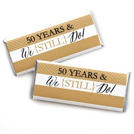 We Still Do – 50 aniversario de boda fiesta – Candy Bar Wrappers Party Favor – Set de 24