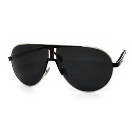 O2 Eyewear 7175 Premium Oversized Teardrop Aviator Matte Finish Metal Frame Tint Lenz Vintage Retro Flat Top Sunglasses (BLACK, 65)