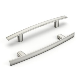 homdiy 10 Pack Brushed Nickel Cabinet Handles Kitchen Cabinet Pulls - 4" Arch Drawer Pulls for Cupboard Solid Modern Dresser Handles, 4 Inch(102mm) Hole Centers Cabinet Hardware