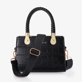 Hamdecro Wide Purse Strap Replacement Crossbody Shoulder Bag, Universal Adjustable Straps for Bags, Gold Buckle - Black