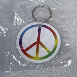 Rhino Records SUMMER OF LOVE Promo Keychain 50th Anniversary 2017 Peace 2.25 NEW