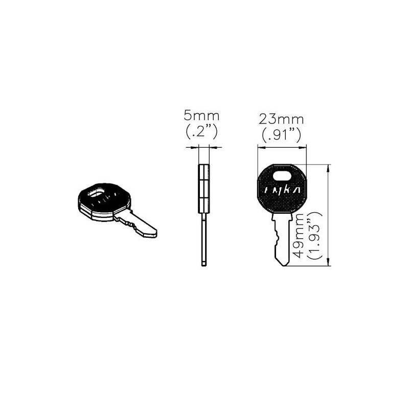 1333 DIRAK Compatible 1333 Key (1108-U35)