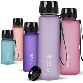 720°DGREE "uberBottle" softTouch Water Bottle 650 ml + Strainer - BPA-Free - Leak-Proof Water Bottle for Children, School, Sports, University, Outdoor, On the Go - Tritan Sports Bottle - Lightweight,