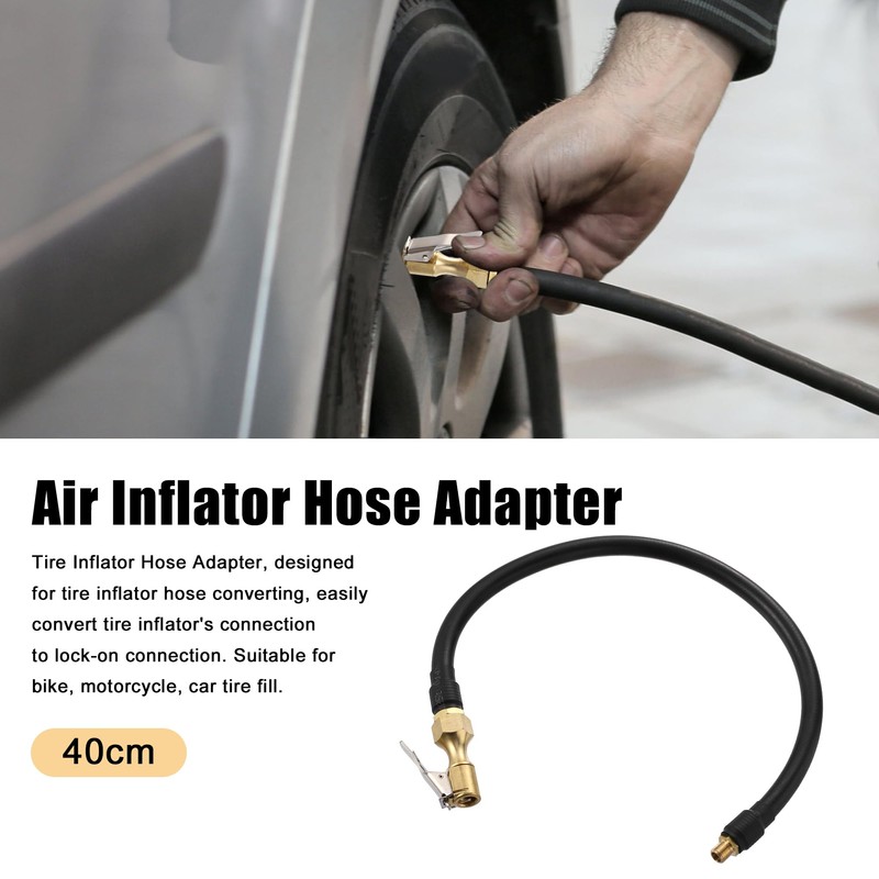 X AUTOHAUX 40cm 16" Auto Tire Air Inflator Hose Adapter