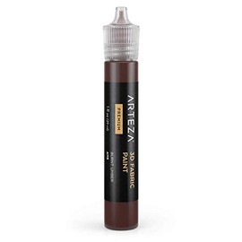 Arteza 3D Fabric Paint, Burnt Umber A115, 1oz Tube, Washer & Dryer Safe Textile Paint for Clothing, Accessories, Ceramic, Glass & DIY Projects