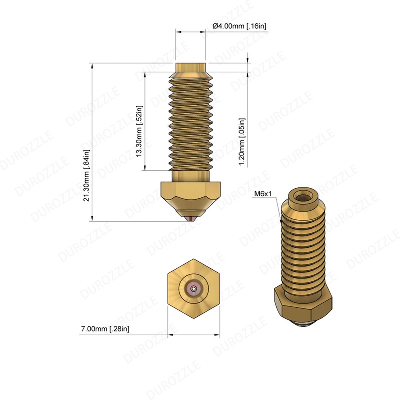 DUROZZLE Ruby Tip Nozzle 0.4 mm for Anycubic Kobra 2