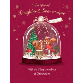 Piccadilly Greetings Couple Daughter and Son-in-law Squirrel Christmas Card - 7" x 5"