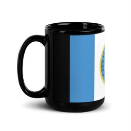 Flag of Pico Rivera California - Black Ceramic Coffee Cup