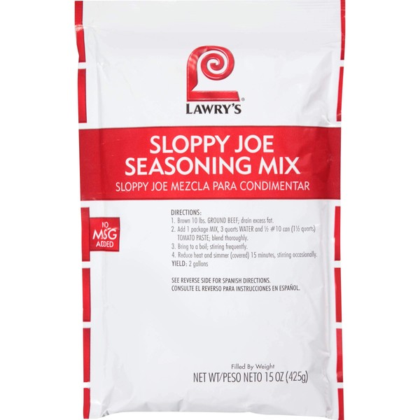 Lawrys Sloppy Joe Seasonings - 15 oz. pack, 6 packs per case