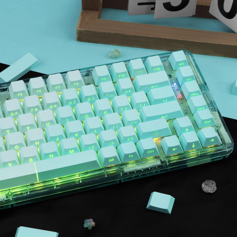 JOLINTAL Gradient Lake Blue Keycaps 121 Keys, Shine Through PBT