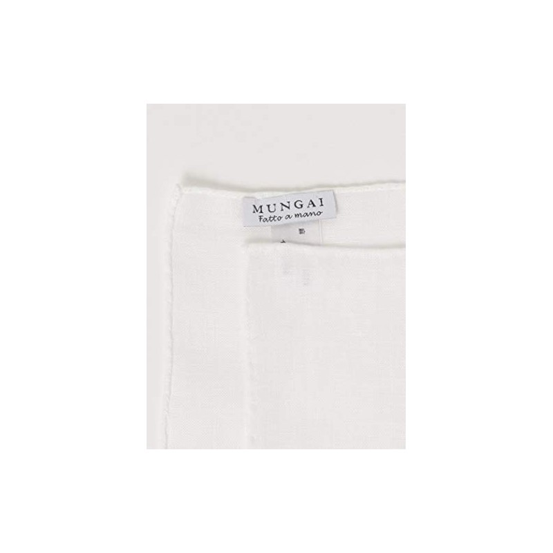 Beamswef 21470847367 Men's Pocket Square Linen Square, WHITE/E7