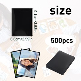 XIAQICA Pack of 500 Card Sleeves, Card Sleeves 66 x 91 mm Card Sleeves Transparent Trading Card Sleeves Black Suitable for Collecting Animation Games Sports and Toy Cards