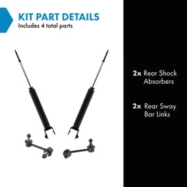 TRQ Rear Suspension Kit Shock Absorber Sway Bar Stabilizer Link Compatible with 2003-2006 INFINITI G35