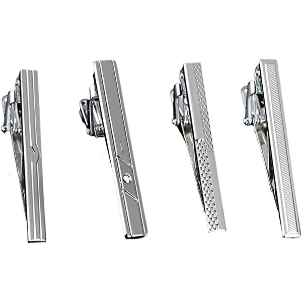Tie Clips, 4Pcs Fashion Necktie Clip Tie Bar Clips Tie