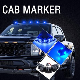 Atmufelp 5X Black Smoke Lens Cab Roof Marker Running Lamps Compatible with Blue LED Lights for Ford F150 F250 F350 F450 F550 F650 F750 E150 E250 E350 E450 1999-2016 - Super Duty Pickup Trucks
