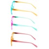 V.W.E. 3 Pairs Women Translucent Pastel 2-Tones Reading Glasses With