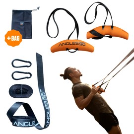 A90 Sling Trainer - Kleinster all-in-one Schlingentrainer mit Spezialfunktionen - Für das Home Gym, Training im Freien oder auf Reisen - Mit Angles90 Grips - Zughilfen Krafttraining - Turn Zubehör