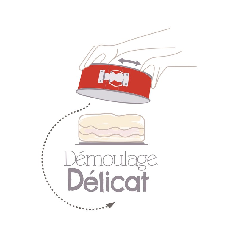 Tefal J 1640114 Delibake Kuchenform, 30 cm, Stahl, Rot