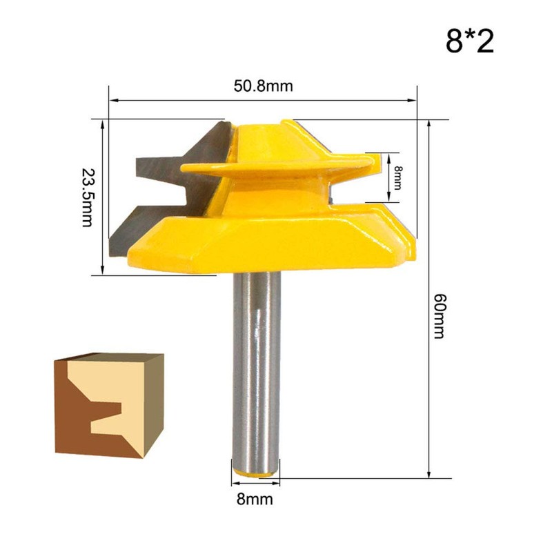 BIGP Set of 3 45 Degree Gluing Milling Cutter Miter