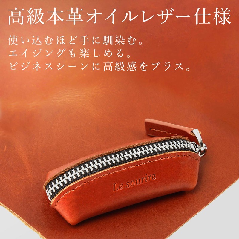 Le sourire Small Coin Purse, Genuine Leather Coin Case for