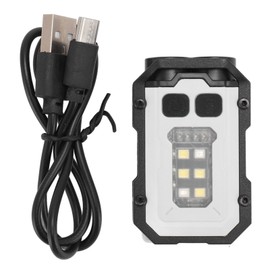 Small Powerful EDC Flashlight 300LM USB Rechargeable Mini Pocket Keychain Flashlight IPX4 Waterproof Magnetic Base White