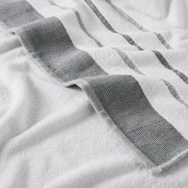 Decorative Bath Towel Set - Combed Cotton 4 Pack 54x27 Bath Towel Set - Luxurious, Ultra-Soft, Durable Towels for Bathroom Decor (Dark Grey/Light Grey)