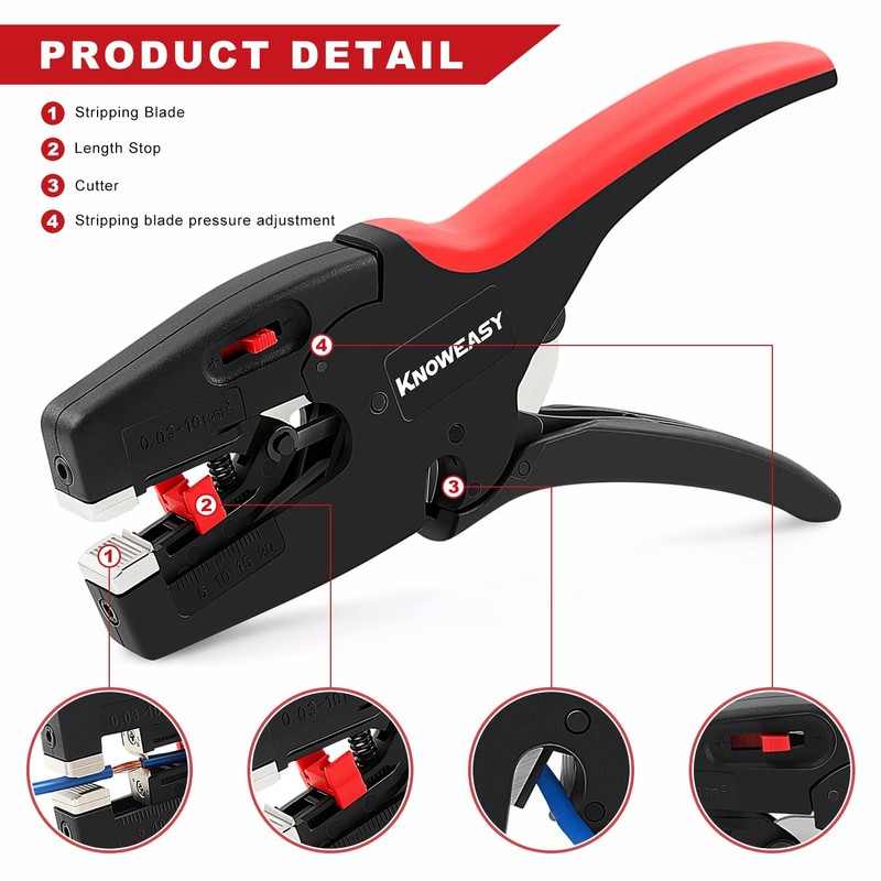 Knoweasy Upgraded Wire Stripper : 2-in-1 Heavy Duty Wire Stripper