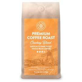 Cowboy Blend Medium and Dark Roast Whole Bean Coffee Blend, Speciality, Fresh Roasted 12 oz.