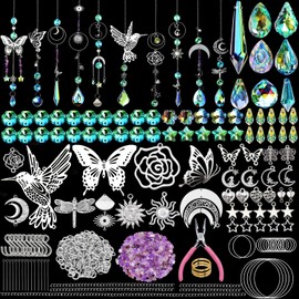 IcosaMro 420PCS Sun Catcher Arts and Crafts for Adults Crystal Suncatcher Crafts Kit for Adults Suncatchers DIY Making Supplies for Indoor Window Hanging, Outdoor Garden Decor Wedding Christmas