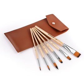 Travel Watercolor Brushes for Artists Set of 6 Paint Brushes for Watercolors & Versatile in Gouache, Oil - Premium Art & Travel Kit