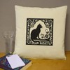 Azeeda 40cm x 40cm 'Cat Sitting In Window' Canvas Cushion