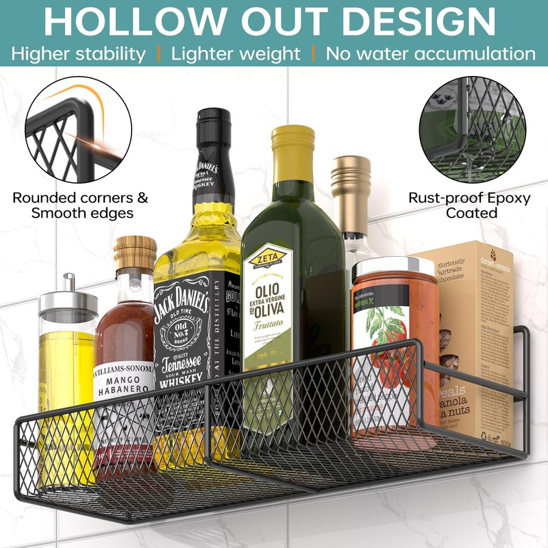 DTUQYX Spice Rack Wall Mounted 6 Pack, Heavy Duty Metal