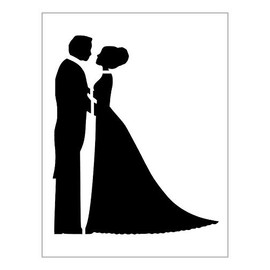 Wedding Couple Stencil Marriage Bride Groom Love Silhouette 8.5" x 11" Reusable Sheet S708