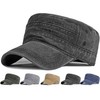 Initlove Cadet Army Cap for Men Unisex Washed Military Flat